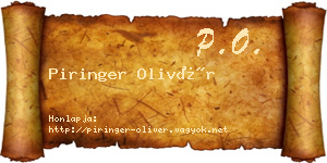 Piringer Olivér névjegykártya
