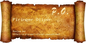 Piringer Olivér névjegykártya
